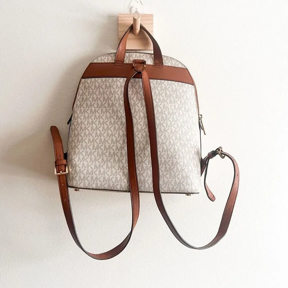 Michael Kors Emmy Large Backpack Signature Vanilla Acorn